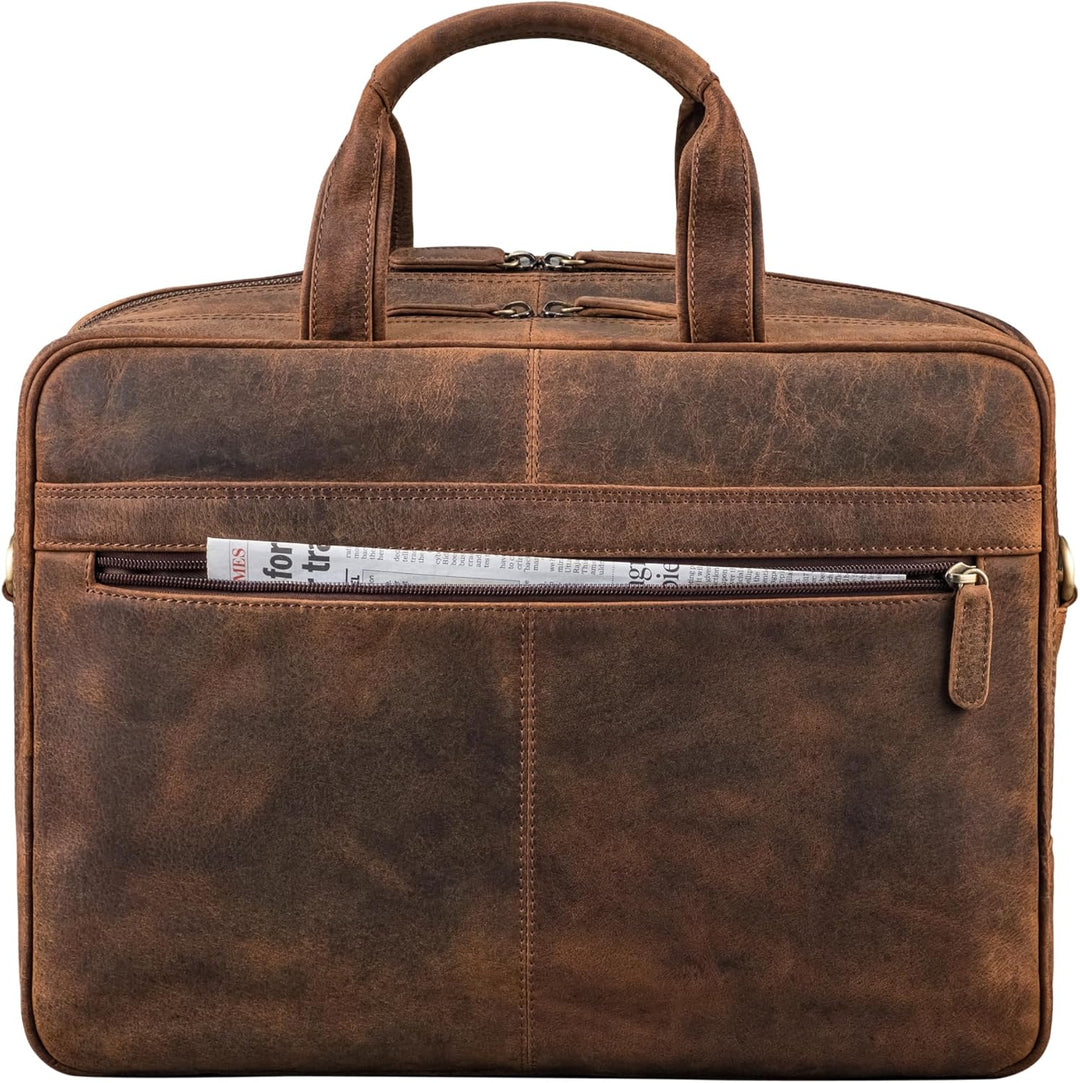 STILORD Jaron Vintage Ledertasche Leder Herren Damen 15,6 Zoll Laptoptasche Umhängetasche gross Akte