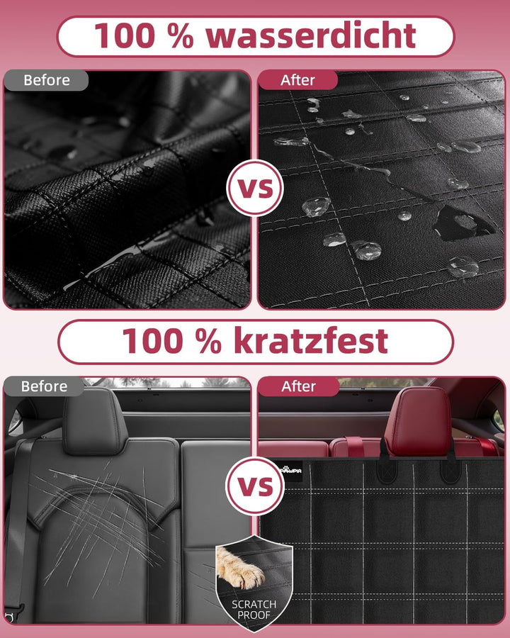 Hundedecke Auto Rückbank 100% Wasserdicht Kratzfeste Autoschondecke Hund Rücksitz mit Seitenschutz u
