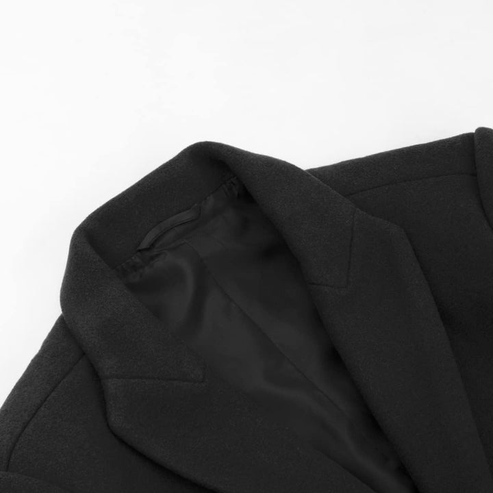 Wintermantel Herren Mantel Lang Slim Fit Herrenmantel Winter Warm Business Mantel Herren Wolle Wollm