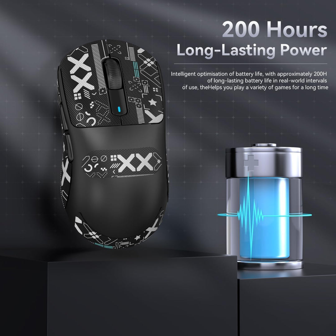 ATTACK SHARK X3 Pro 4K/8K Hz Maus, 49 g SUPERLEICHT, PixArt PAW3395 Gaming-Sensor, BT/2,4G kabellose