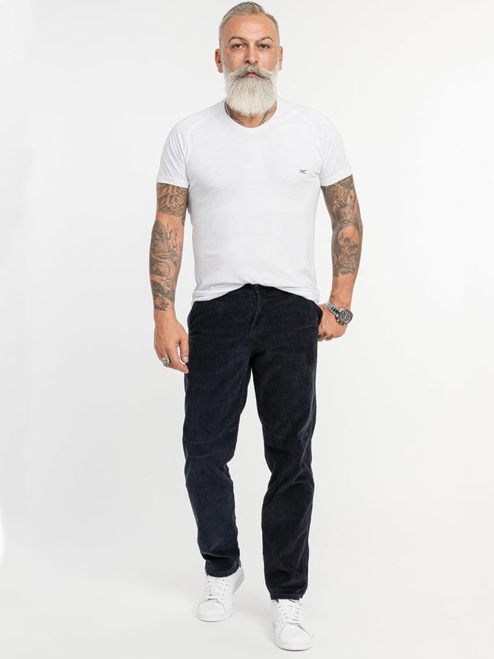 Rock Creek Herren Cord Hose Regular Fit Chino Hose RC-2156 29W / 30L Navy, 29W / 30L Navy