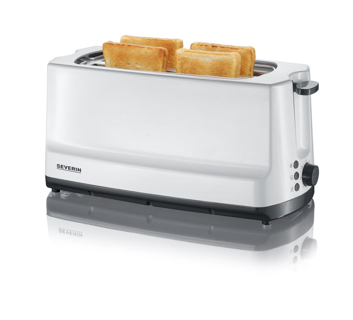 SEVERIN AT 2234 Automatik-Toaster (1.400 W, 2 Langschlitzkammern, Für bis zu 4 Brotscheiben) weiss/g