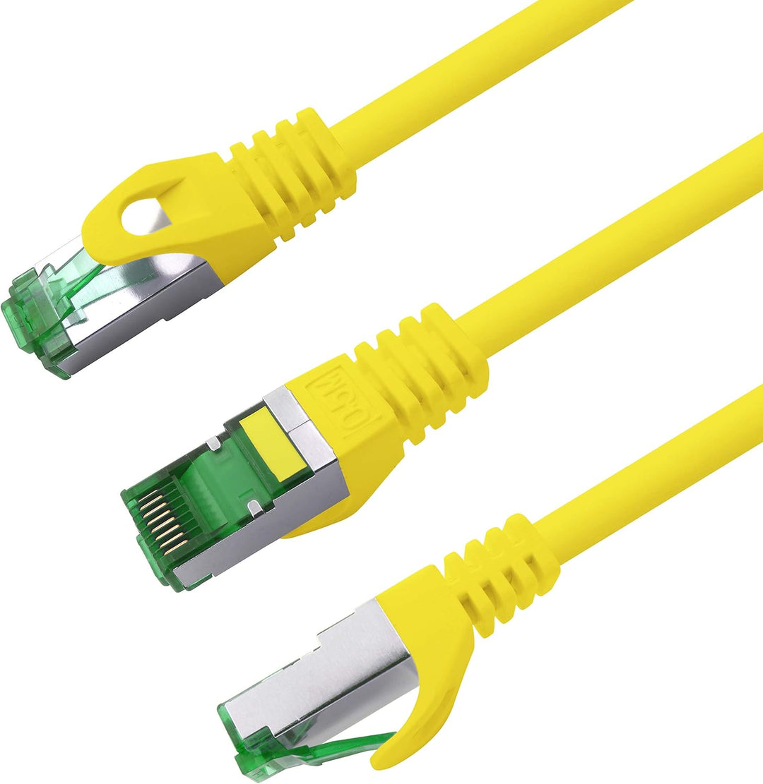 Cat7 Netzwerkkabel 7,5m - Gelb - 10 Stück - Cat 7 Ethernetkabel Lankabel Lan 10Gbits Patchkabel Rj45