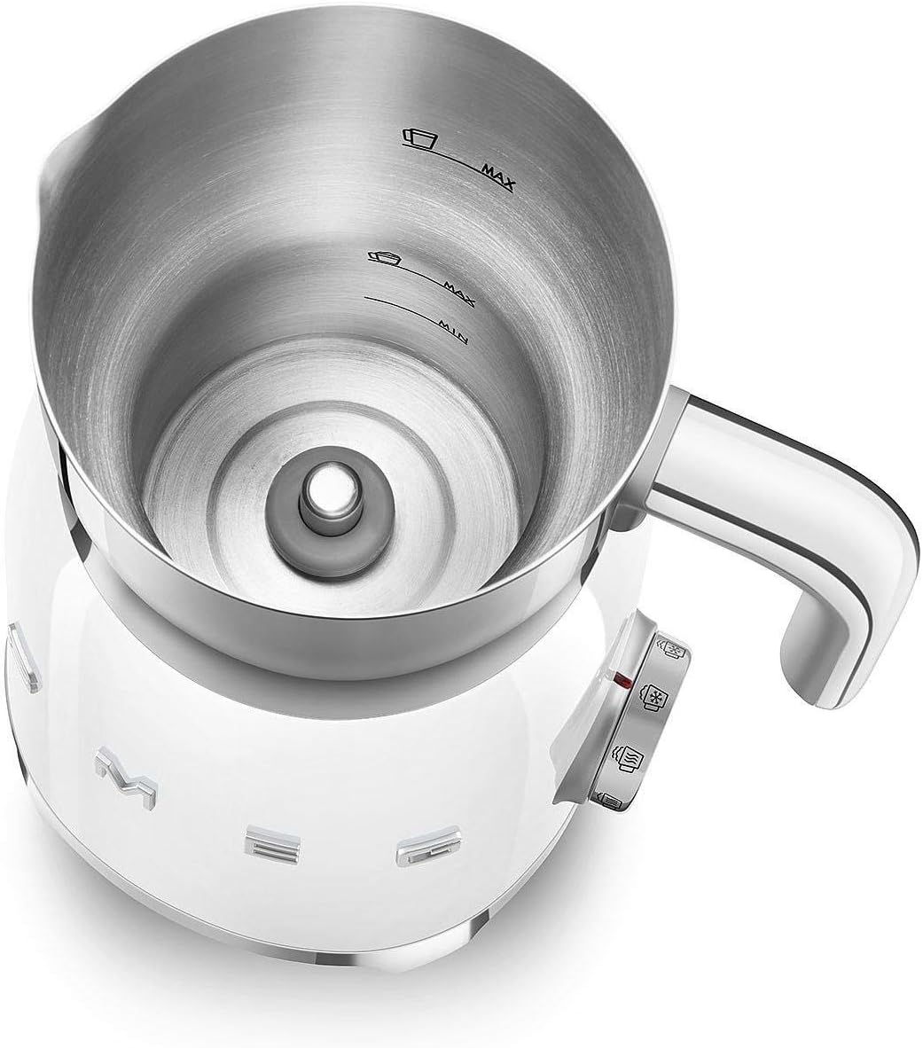 Smeg MFF01WHEU, 600, Aluminium, weiss Milchaufschäumer 2318 Jahre vor Ort Garantie