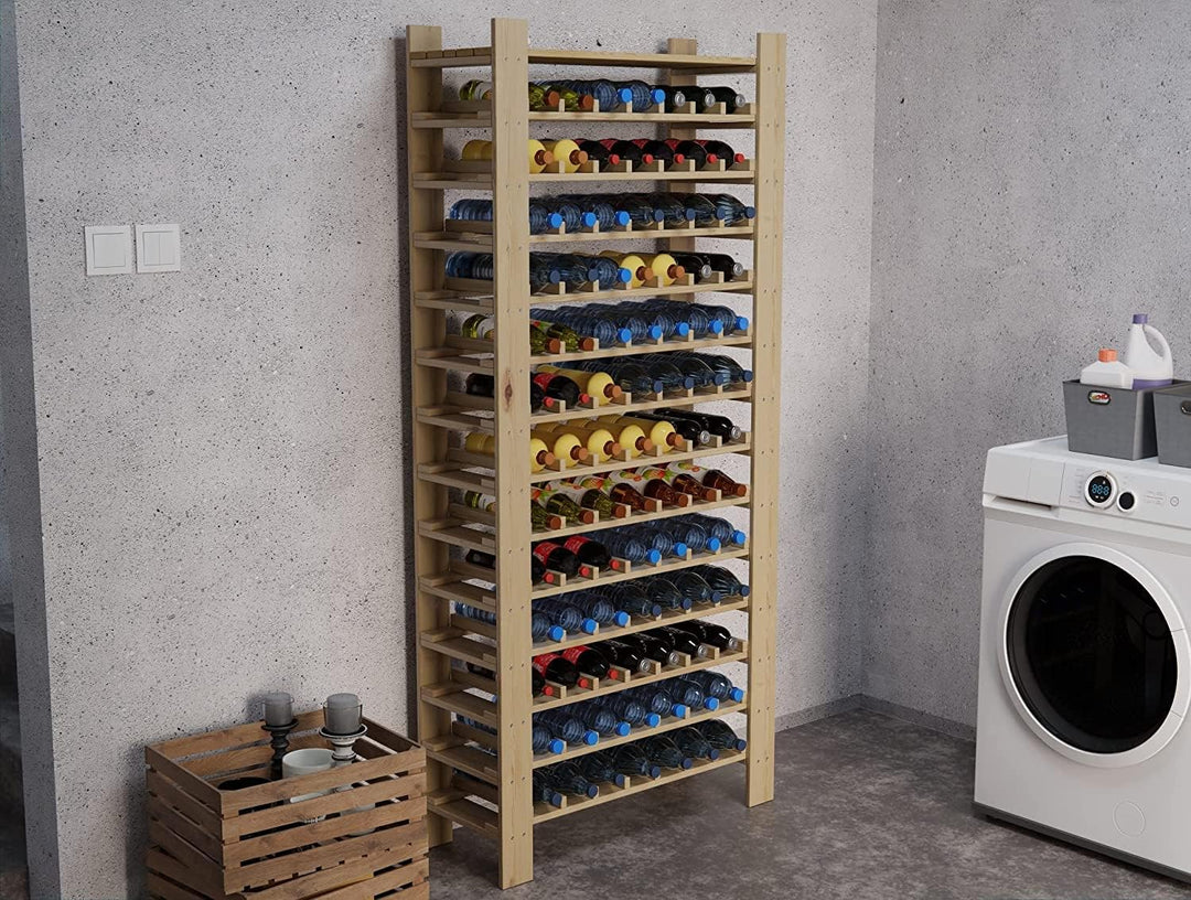 Lenmar Serie RW Weinregal aus Holz für Flaschen, Hellbeige, Wein, Flaschenregal, Kellerregal, Regale