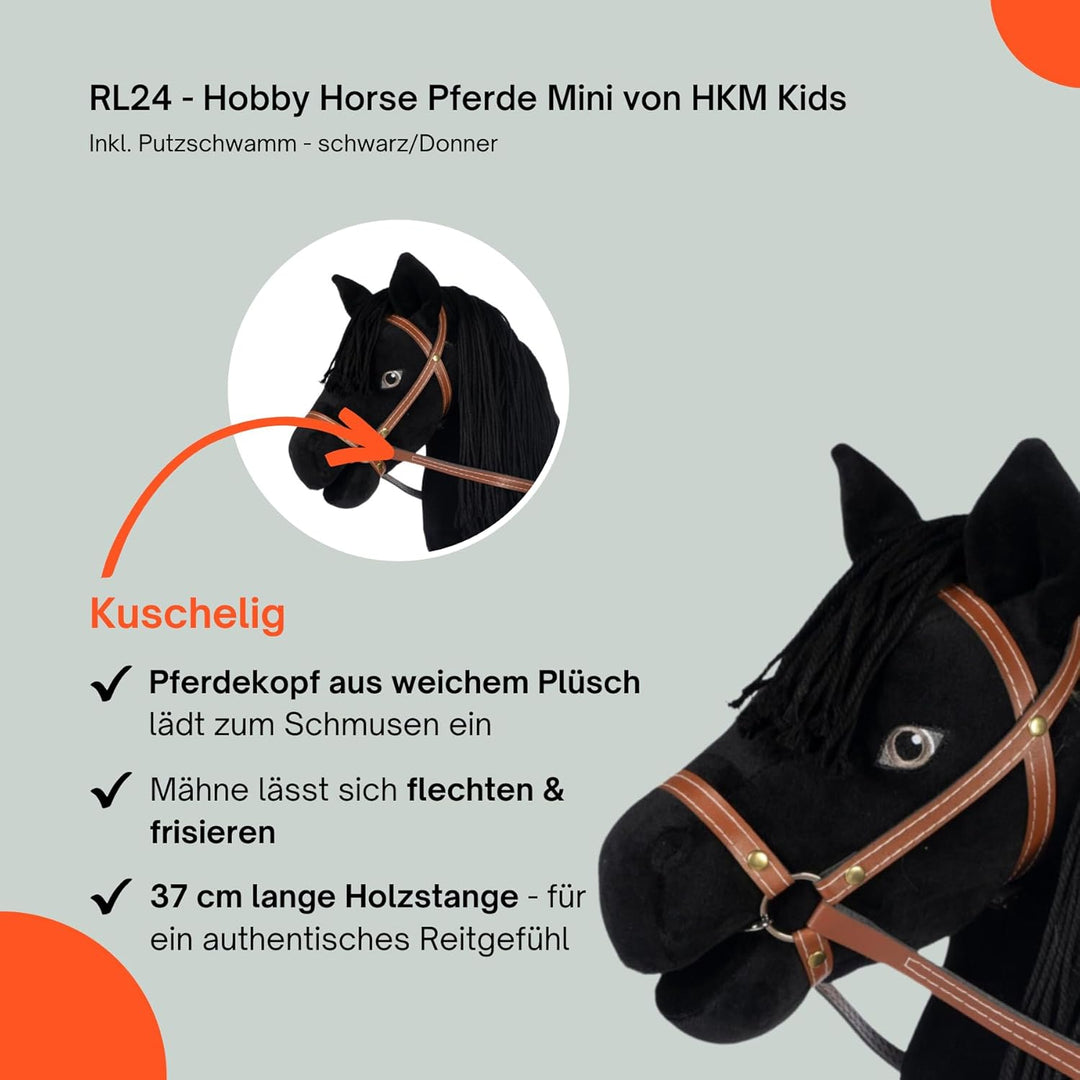 RL24 - Hobby Horse Pferde Mini von HKM Kids inkl. MagicBrush Edition – Steckenpferd – Spielpferd mit
