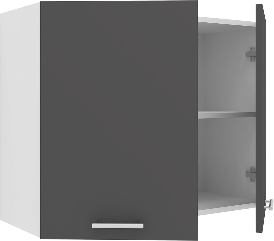 VCM Küchenschrank Breite 80 cm Holztür Hängeschrank Küche Küchenmöbel Esilo Weiss/Anthrazit Weiss /