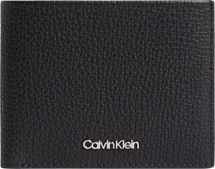 Calvin Klein Herren Portemonnaie Minimalism Bifold Leder, Schwarz (Ck Black), Onesize