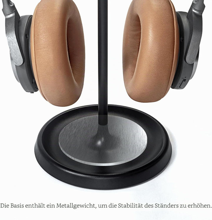 Kopfhörer Ständer, Gebogener Headset Halterung mit Ablagefach, Schwere Basis Gaming Kopfhörer Halter
