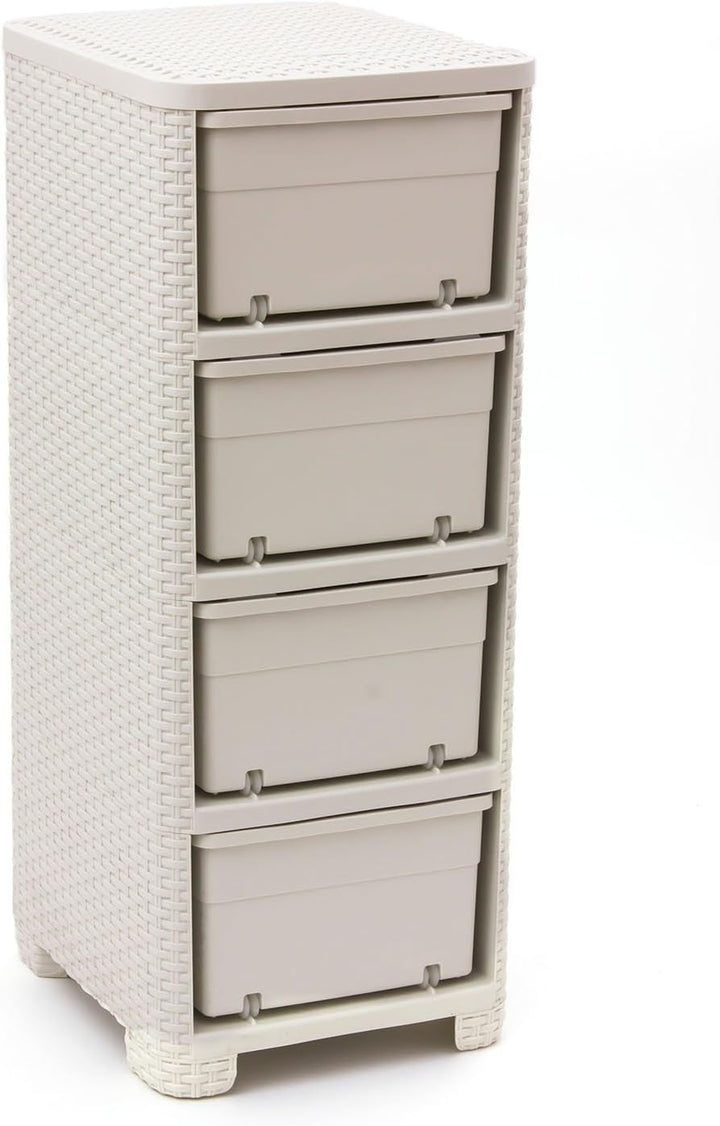 CURVER Regal mit 4 Schubladen STYLE Regal mit 4 Schubladen, Polypropylene, cremig, 33x38x79