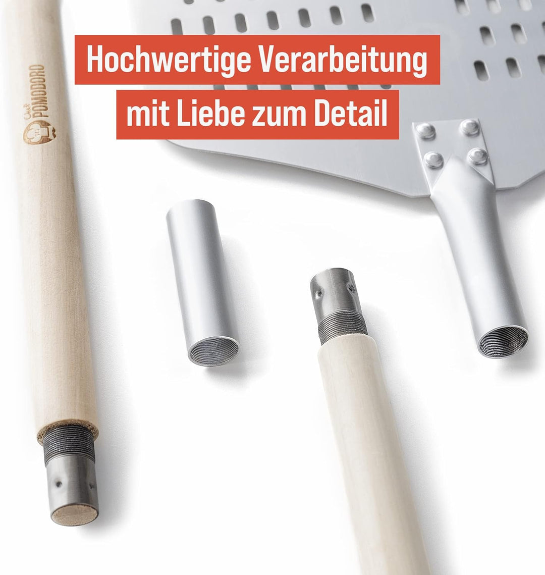 Chef Pomodoro Pizzaschieber – Pizzaschaufel – Pizza Schaufel Metall – Pizzaschieber Perforiert – Piz