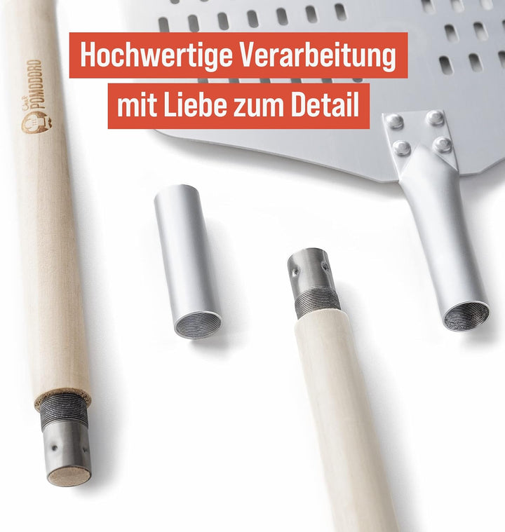 Chef Pomodoro Pizzaschieber – Pizzaschaufel – Pizza Schaufel Metall – Pizzaschieber Perforiert – Piz