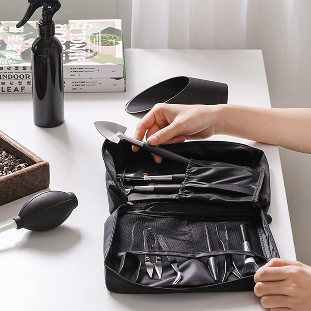 Bonsai Werkzeug Set, 13 Stück Gartenwerkzeug Set, Pflanzen Werkzeug Set mit Aufbewahrungstasche, Min