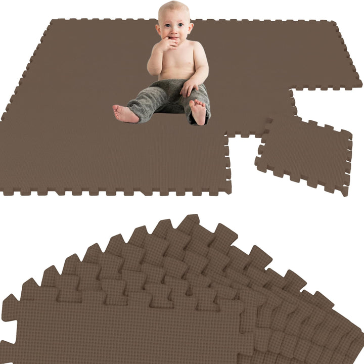 LittleTom 18 Teile Spielmatte Baby ab Null - 30x30 Schaumstoff Puzzlematte Kinder Isomatte Baby Spie