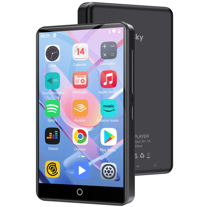 MP3 Player mit Bluetooth und WiFi, Oilsky 80GB 4 Zoll 1080P Touchscreen MP4 Player, Android 9.0, Tra