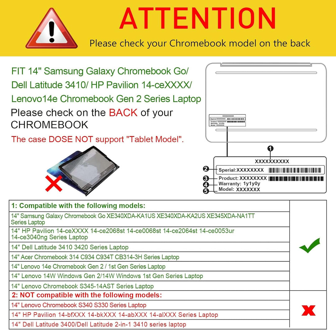 Fintie Schutzhülle für Samsung Galaxy Chromebook Go XE340XDA XE345XDA/Dell Latitude 3410/HP Pavilion