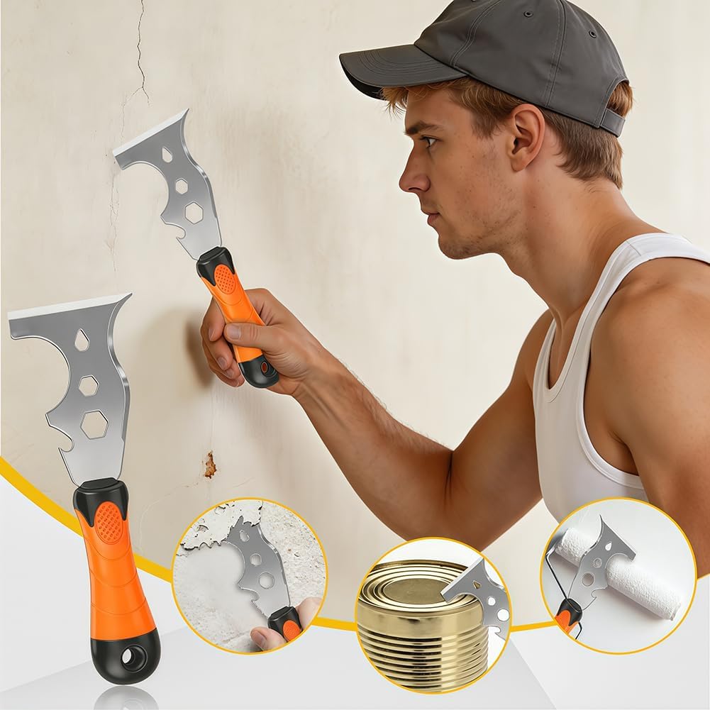 Flintronic Multifunktionsspachtel Spachtel mit Haltegriff Klingenbreite, 13-IN-1 Hochwertige Schaber