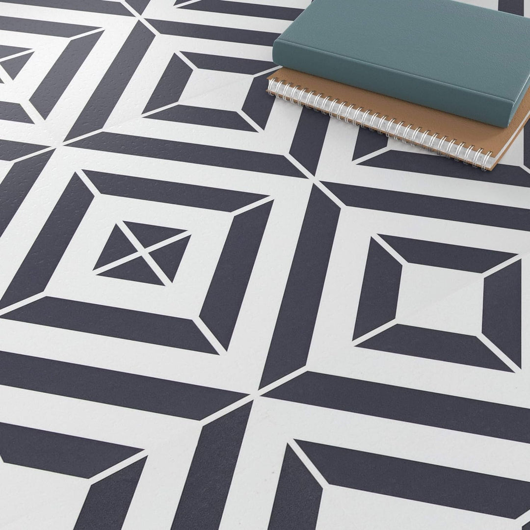 ARTENS - PVC Bodenbelag Banos - Selbstklebende Vinyl-Fliesen - Vinylboden - Geometrischer Fliesen-Ef