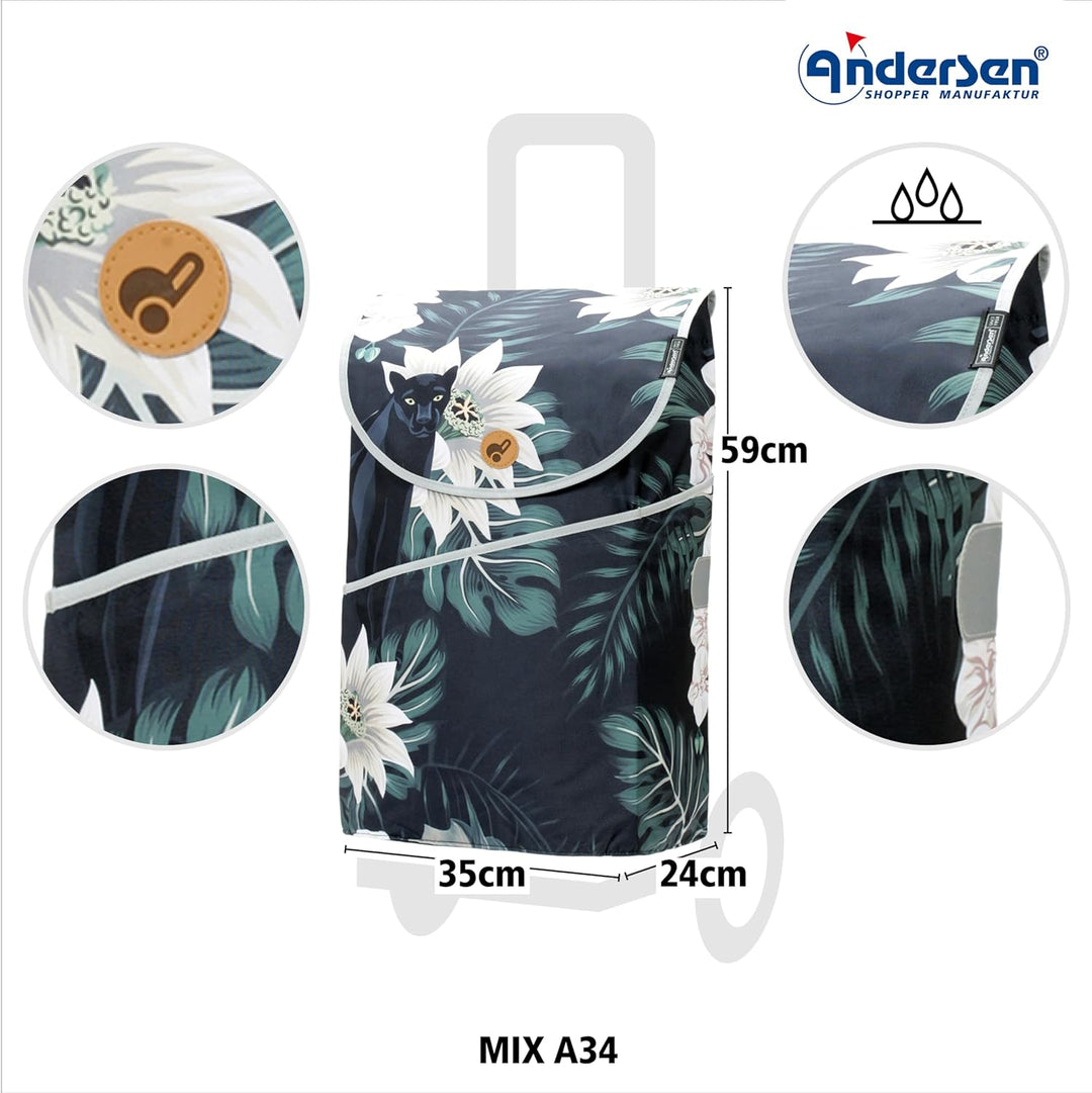 Andersen Einkaufstrolley - 46 Liter - höhenverstellbar - Aufhängung für Einkaufswagen - belastbar 40