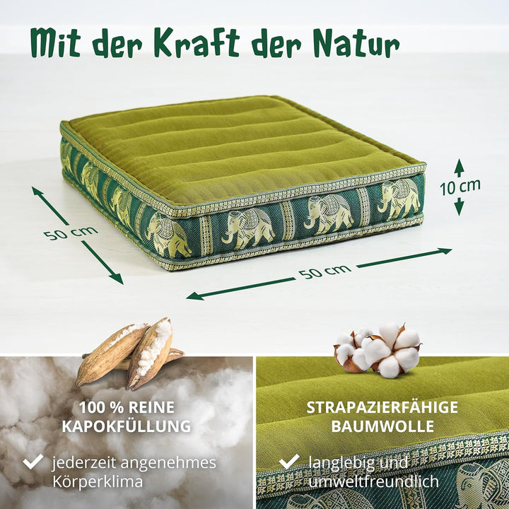 Livasia Sitzkissen Boden Thaiseide, Bodenkissen Indoor/Outdoor, Meditationskissen Yogakissen, Stuhla