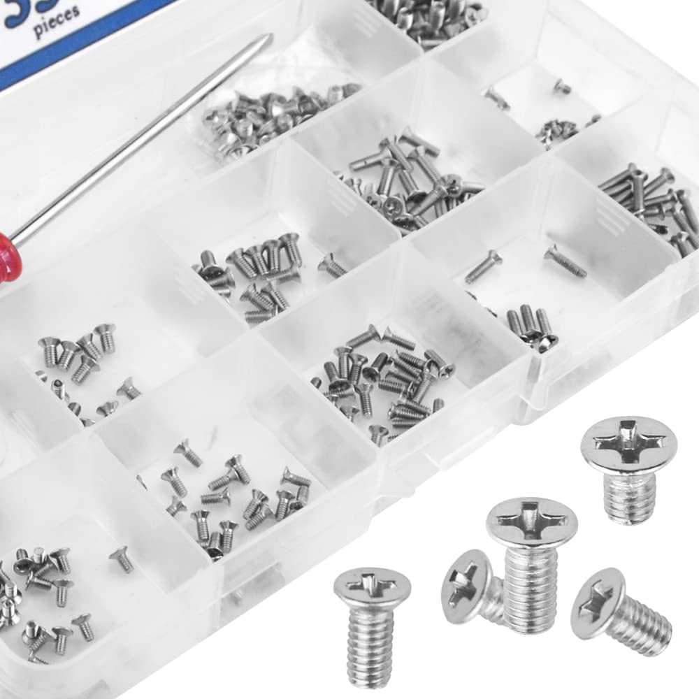 330 Stück 12 Arten M2 M2.5 M3 Laptop Notebook Schrauben Set Edelstahl Flachkreuz Linsenkopf Schraube