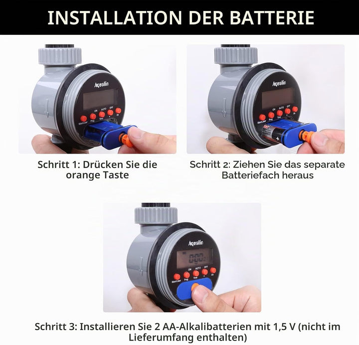 Aqualin Bewässerungsuhr mit Kugelhahn Automatischer Bewässerungscomputer Wassercomputer-Update Zeits