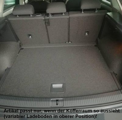 AZUGA Gummi Kofferraumwanne Premium Antirutsch passend für VW Tiguan ab 4/2016 (hoher Boden/Variable
