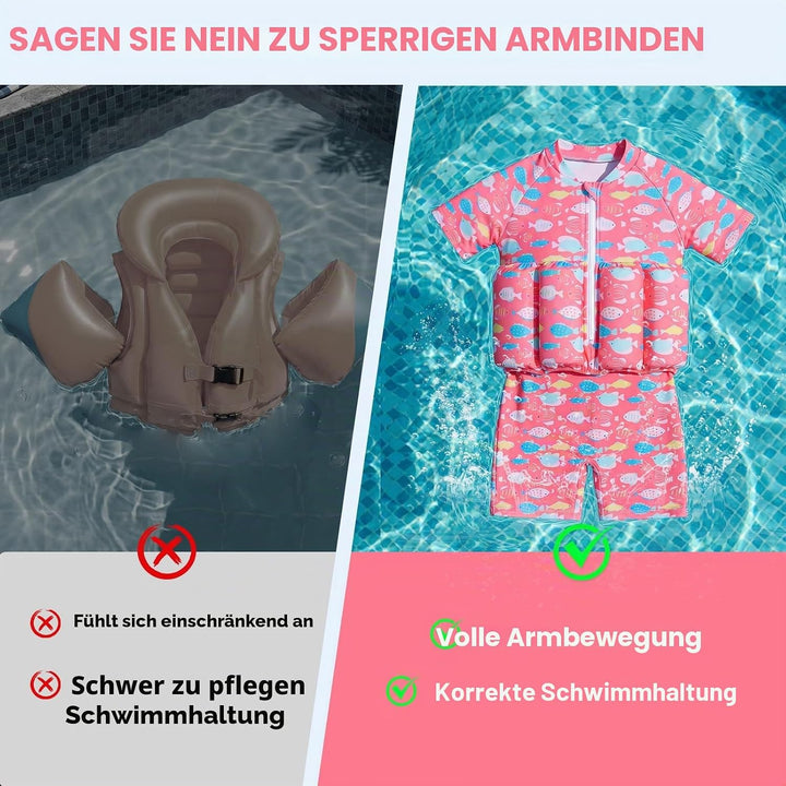 Badeanzug Baby Mädchen Jungen mit Floatation Kleinkind Schwimmtraining Hilfe Schwimmende Badeanzug E