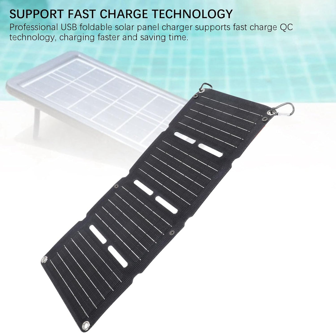 40W Tragbar Solarladegerät, IP68 Wasserdicht Solarpanel mit DC-Anschlüssen, 2-Port USB, Type-C Ansch