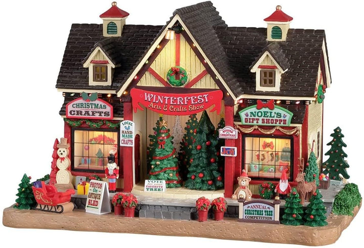 Lemax 25865-UK Caddington Village Lighted Building: Winterfest Arts & Crafts Show