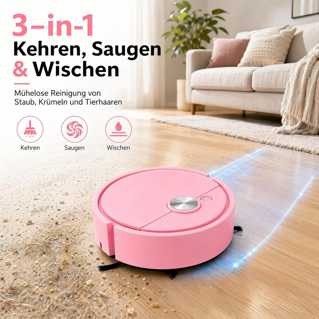 Mini Saugroboter, 3-in-1 Automatischer Mini Staubsauger Roboter Auto | mehrere Reinigungsmodi, Kolli