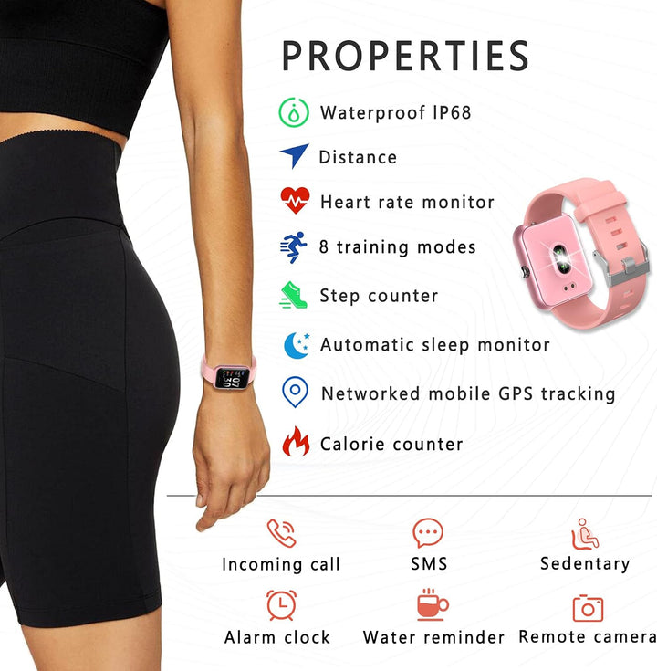 SUPBRO Smartwatch Fitness Armband Tracker 1,3" Herzfrequenzmessungen Schlafüberwachung Smartphone-Be