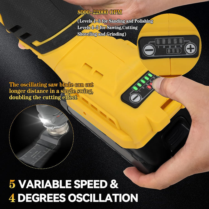 Akku Multifunktionswerkzeug für Dewalt 18-20V, Oszillationswerkzeug Akku Bürstenlos Motor Multitool
