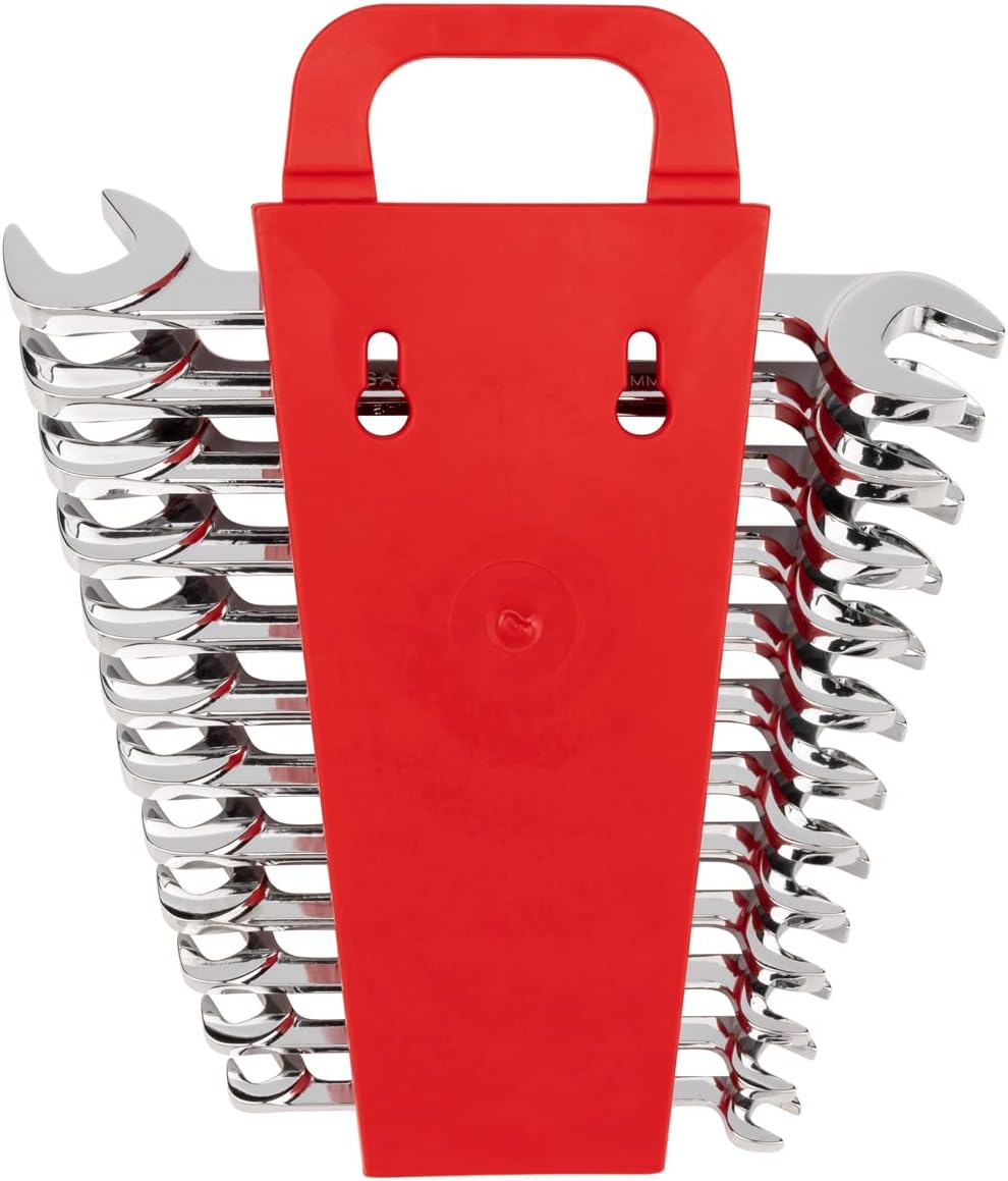 TEKTON Winkelkopf-Maulschlüssel-Satz, 12-teilig (8-19 mm) - Halter | WA91201 12-Piece (8-19 mm) Metr
