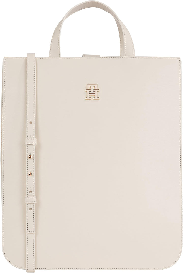 Tommy Hilfiger Damen Th Chic Tote Aw0aw15083 Tragetasche Beige (Sugarcane), Beige (Sugarcane)