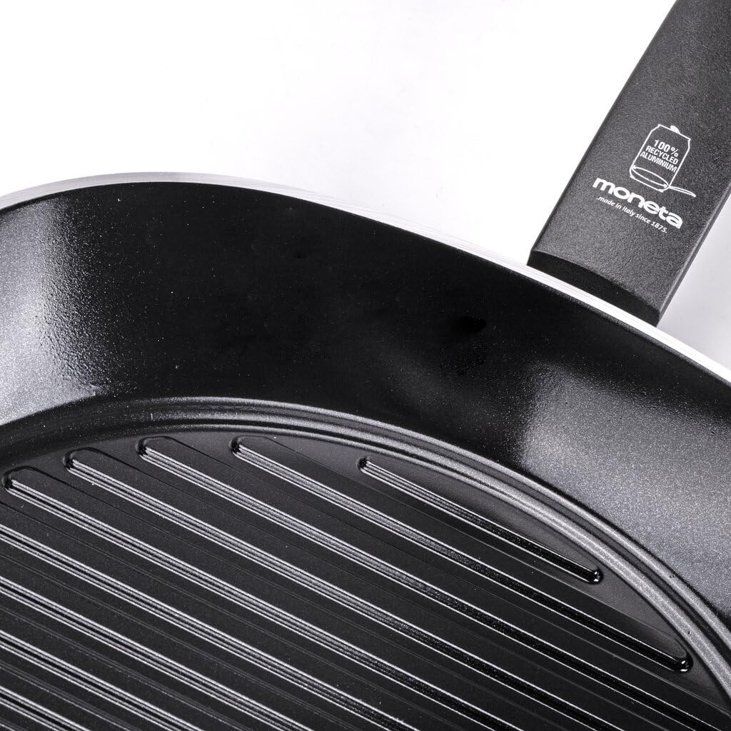 Moneta Innova Grillpfanne 28 x 28 cm, natürliche FineGres Beschichtung (kein PFAS), auch für Indukti
