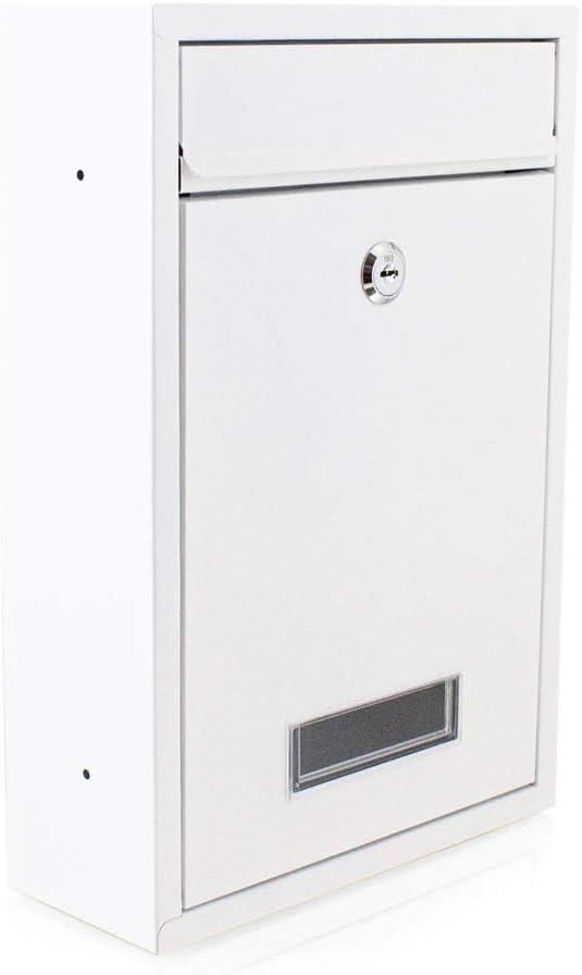 BITUXX® Kompakter Mini Briefkasten Wandbriefkasten Letterbox erweiterbar zur Briefkastenanlage (Weis