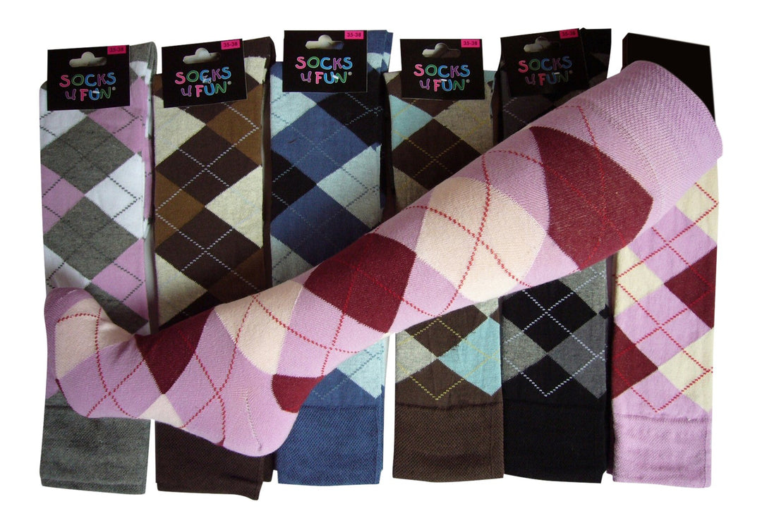 Socks4Fun 6 PAAR KNIESTRÜMPFE REITSTRÜMPFE IN 6 VERSCHIEDENEN FARBEN 35-38 Mehrfarbig Gemischt im Pa