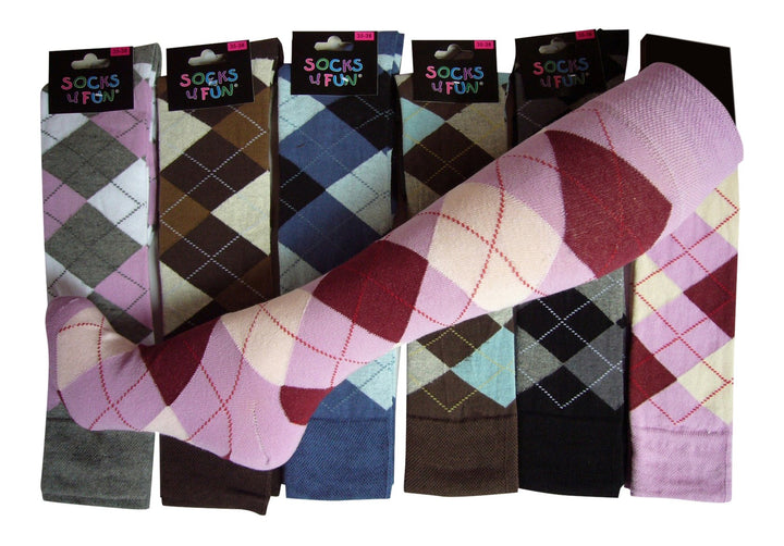 Socks4Fun 6 PAAR KNIESTRÜMPFE REITSTRÜMPFE IN 6 VERSCHIEDENEN FARBEN 35-38 Mehrfarbig Gemischt im Pa