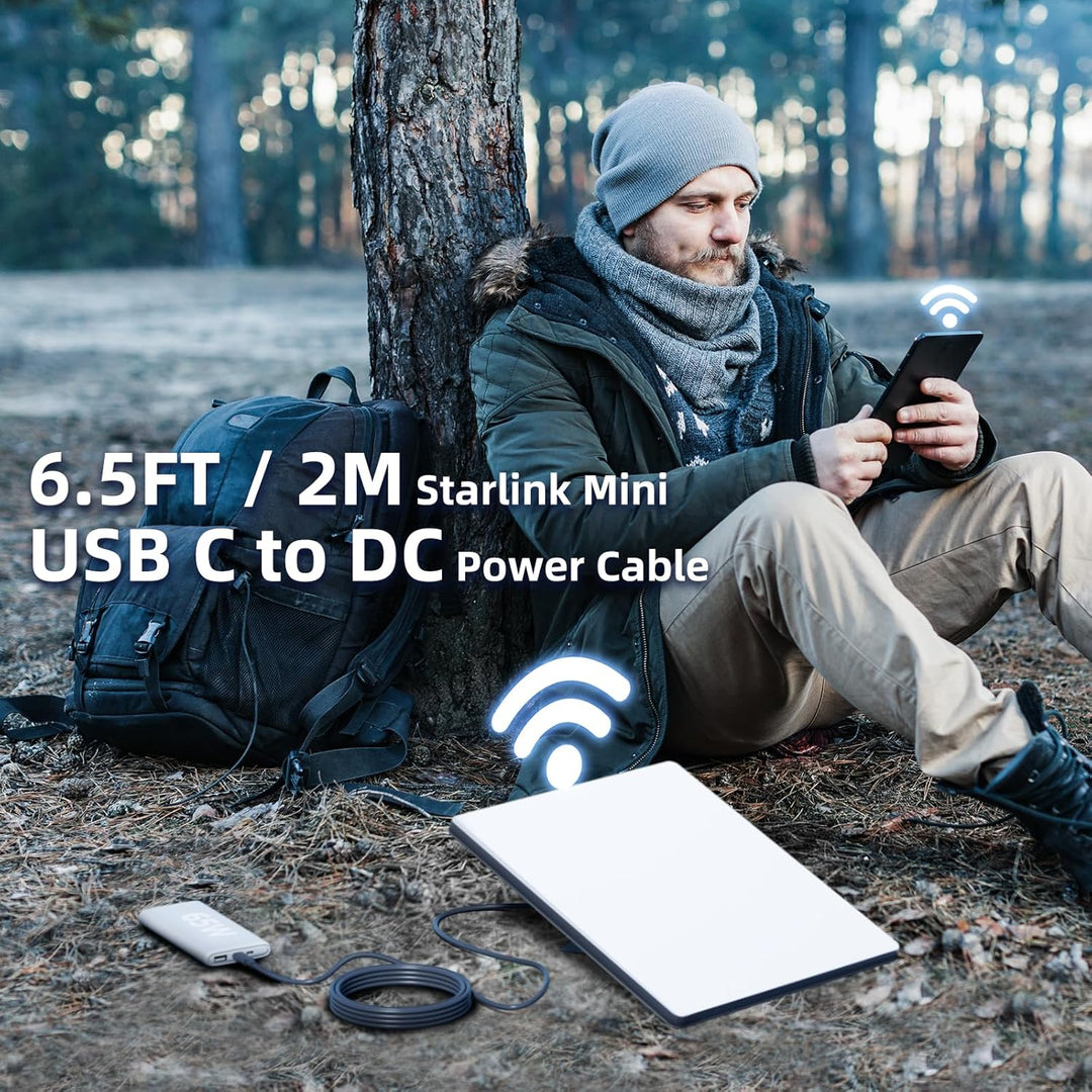 DuHeSin Starlink Mini-Kabel, 2 m, Starlink Mini-USB-C-auf-DC-Netzkabel, 100 W Eingang, wasserdichtes