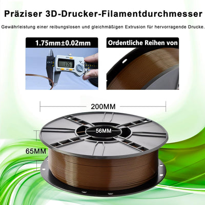 iBOSS PLA Plus (PLA+) 3D-Drucker Filament 1,75mm, Massgenauigkeit +/- 0,02 mm 1 kg Spule (2,2 LBS),