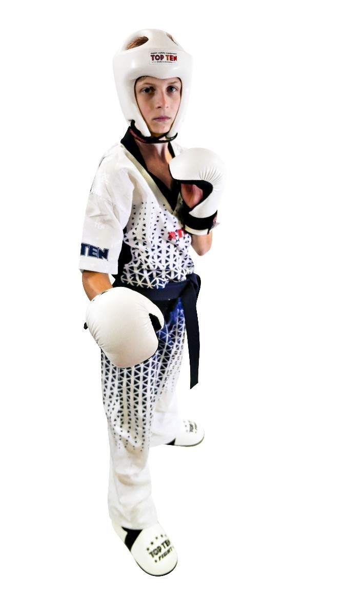 TOP TEN Kickboxuniform „Grafic“ Weiss - Schwarz M, Weiss - Schwarz M