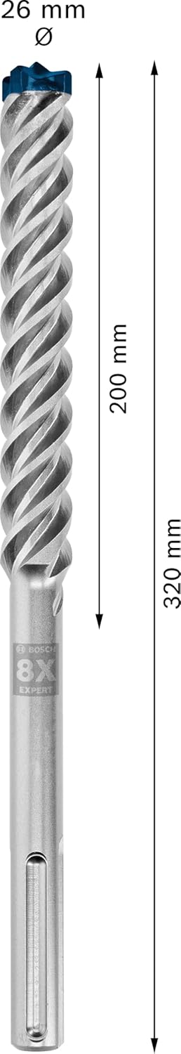Bosch Professional 1x Expert SDS max-8X Hammerbohrer (für Stahlbeton, Ø 26,00x320 mm, Zubehör Bohrha