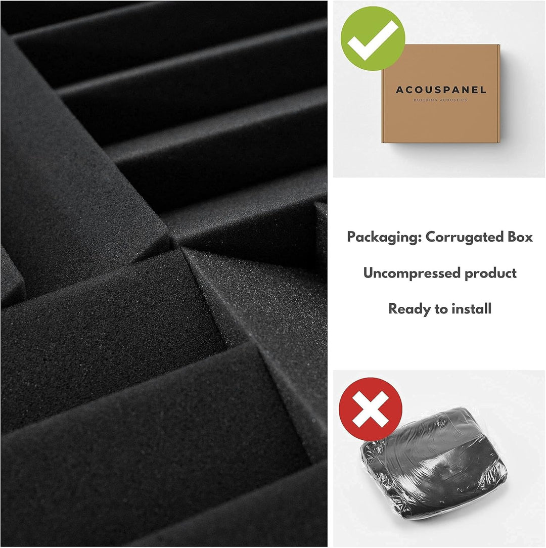 AcousPanel Akustikschaumstoff Schaumstoffplatten 30x30x3cm Anthrazitgrau (28
