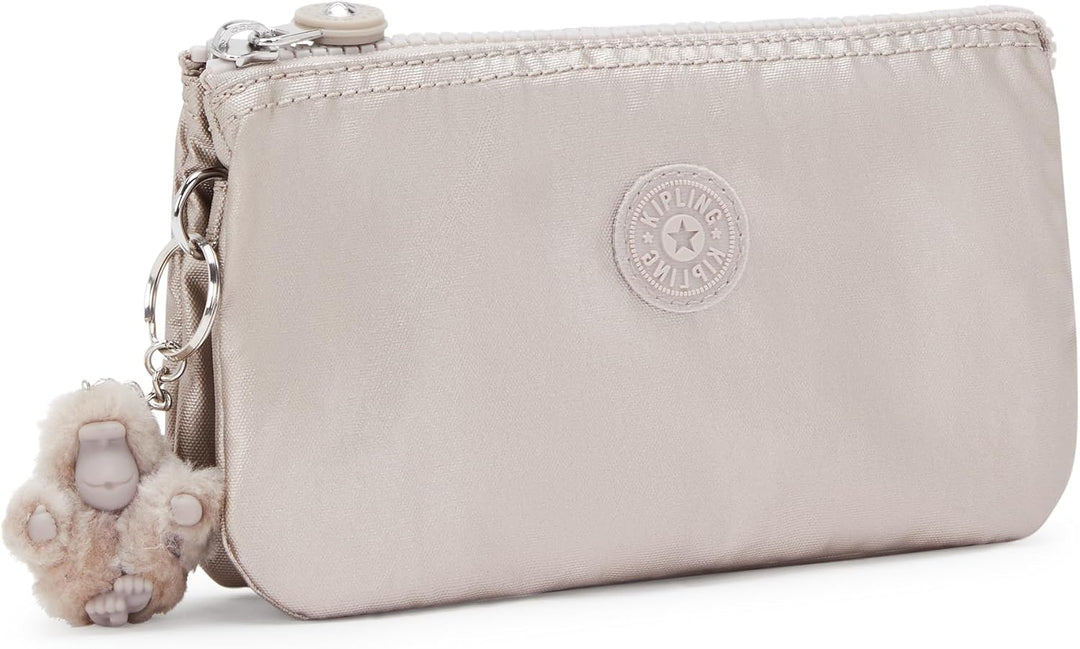 Kipling Damen Creativity L Tasche, Silber (Metallic Glow), 18.5x11x5 cm EU, Metallic Glow