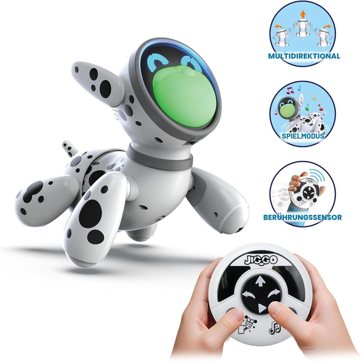 Silverlit - Ycoo - Robo-Hund Jiggo – Interaktiver Roboterhund mit Fernsteuerung – Leuchtende Emotion