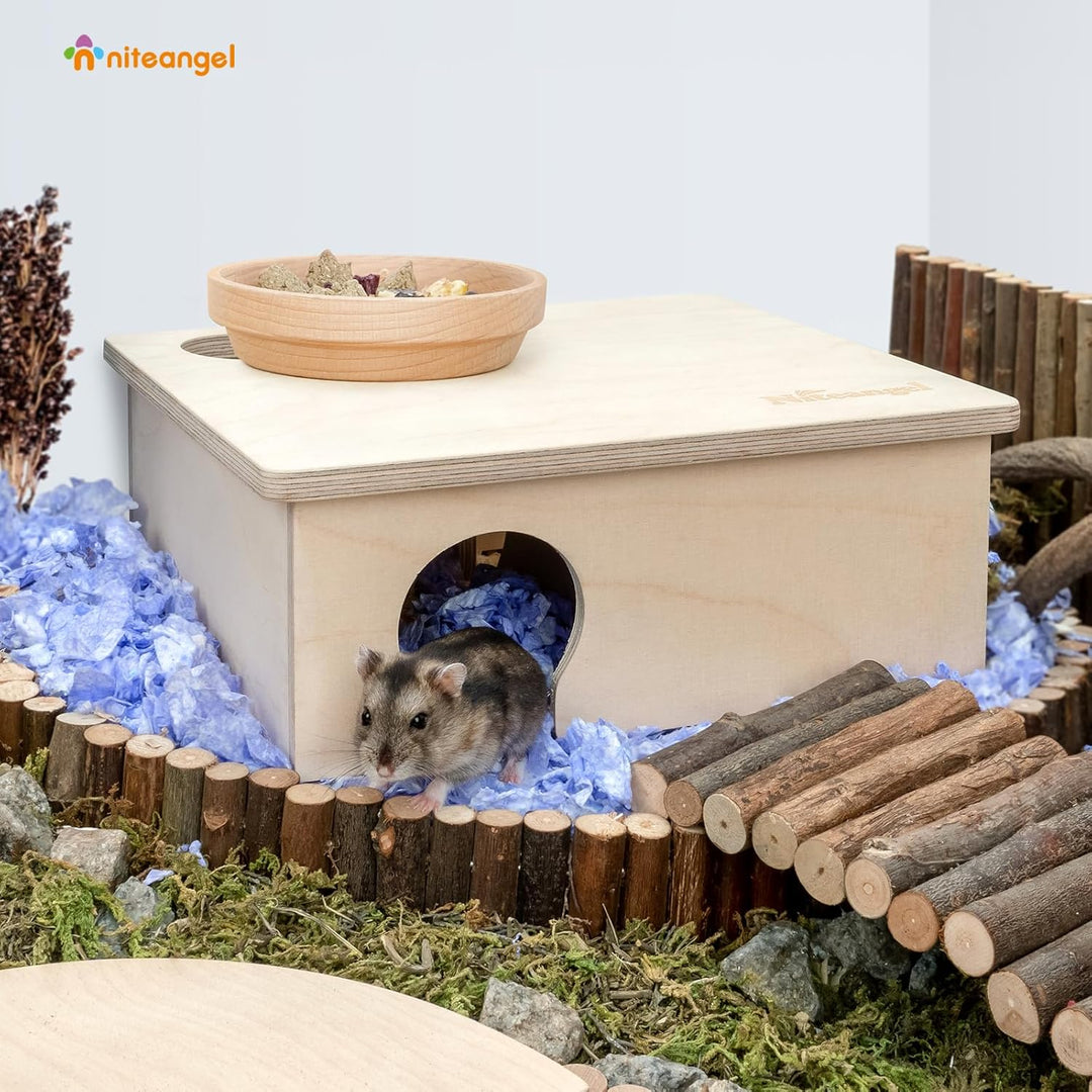 Niteangel Birkenkammer-Labyrinth-Hamsterversteck – kleine Haustiere, Waldhaus, Lebensräume, Dekorati