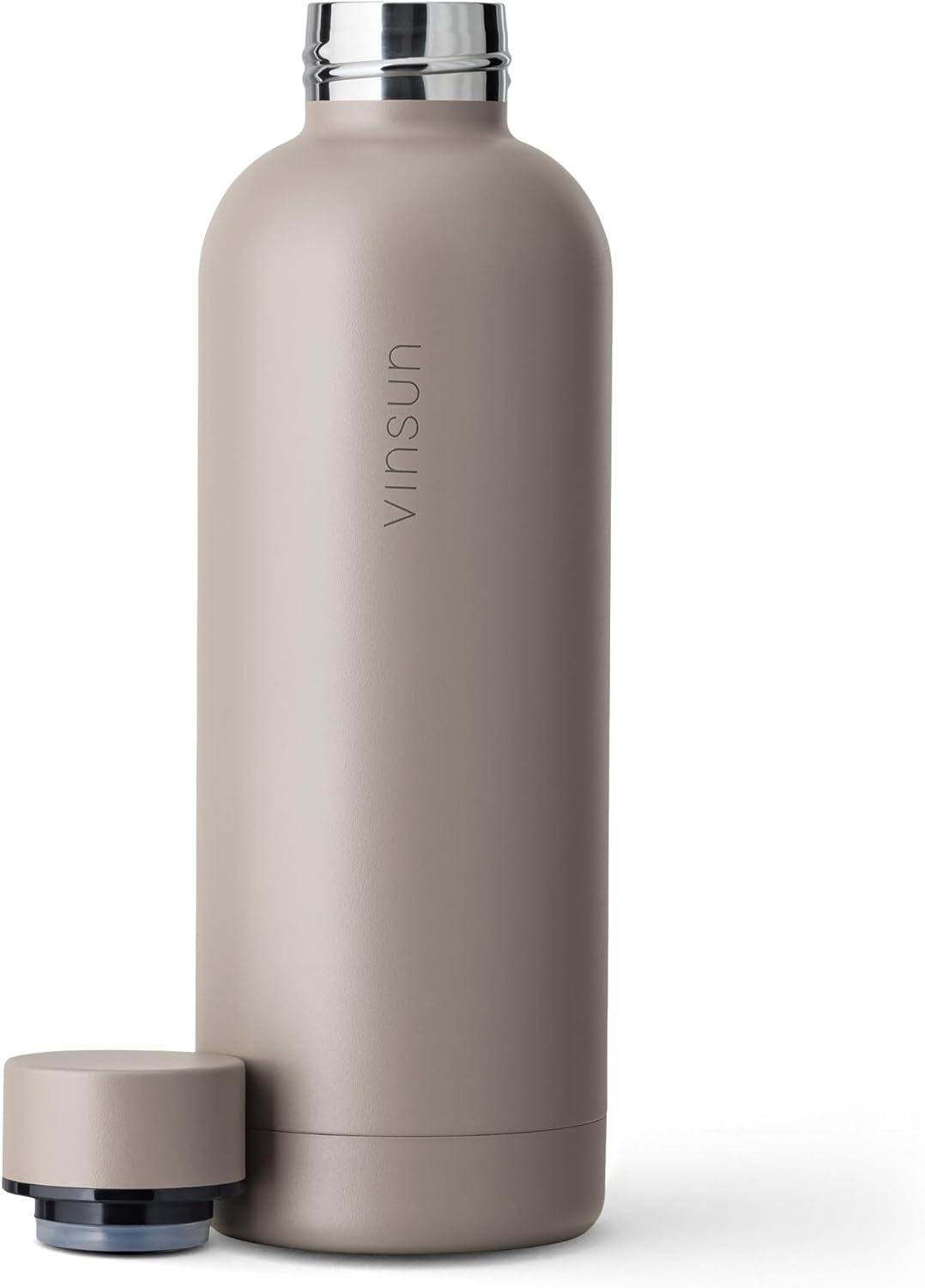 Vinsun Trinkflasche Edelstahl 500ml - auslaufsicher, Kohlensäure geeignet, BPA frei - doppelwandig i