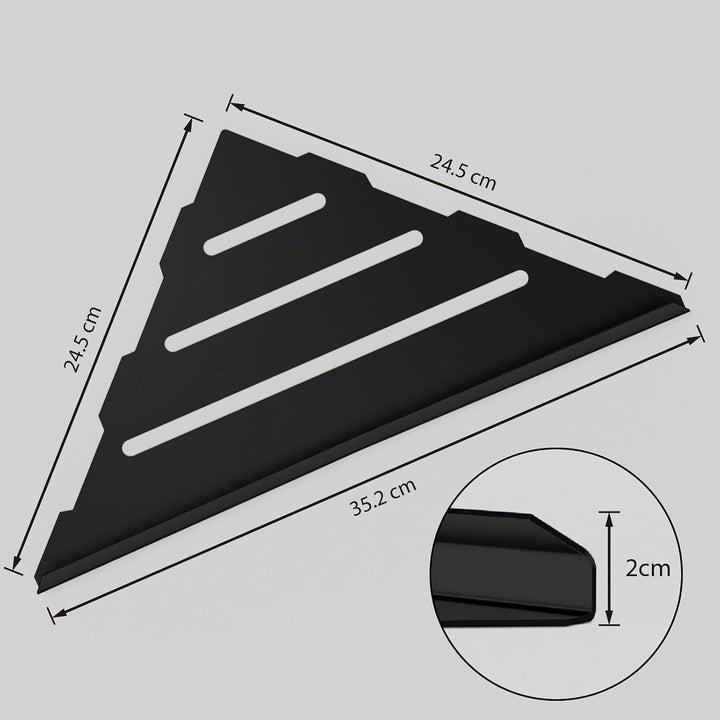 Eckregal Schwarz, Duschablage Ohne Bohren, 2 Stück Duschablage Ecke 35 X 25 cm, Verdickter Duschrega
