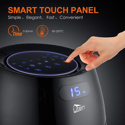 Heissluftfritteuse,Uten 6.5L Airfryer XXL Heissluftfriteuse mit digital LED-Touchscreen,8 programmen